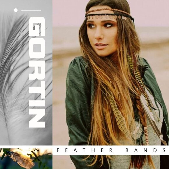 Boho Feather Headband Women Gypsy Beaded Hair Accessories Adjustable